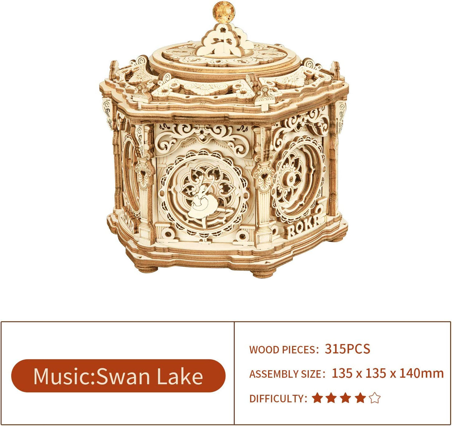 Rynx | DIY Mechanical Music Box Kit 3D Wooden Puzzle Box