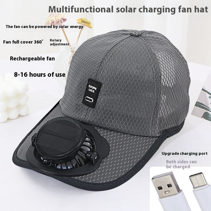 Rynx | Solar Unisex Fan Hat with breathable mesh sun protection