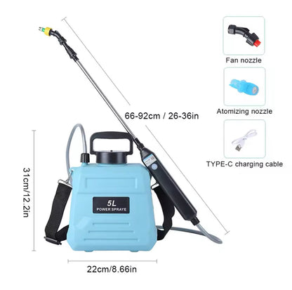 Rynx | Electric Garden Sprayer Battery Operated Automatic Garden Plant Misting Device Rechargeable 5L