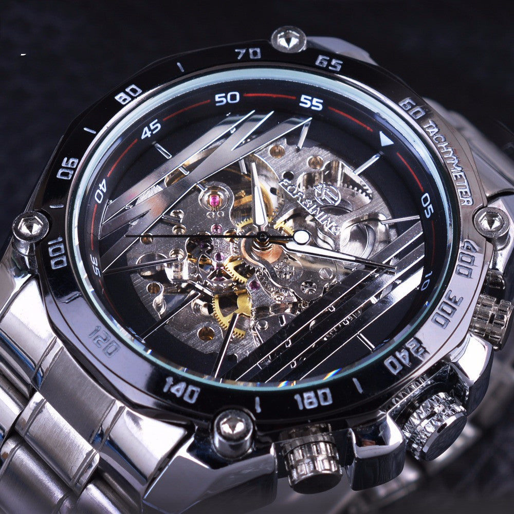 Rynx | European American style men's fashion casual hollow mechanical watch movement