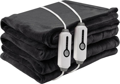 Rynx | Heated electric throw blanket, cozy flannel heating blanket with 4 heat settings