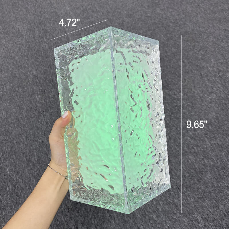 Rynx | FrostGlow RGB LED Table Lamp | Acrylic Ice Cube Design | Decorative Mood Light | Rechargeable
