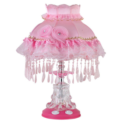 Rynx | Elarion Glow Table Lamp | European Design | Fabric Shade & Glass Base | Dimmable | Romantic Lighting