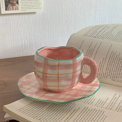 Rynx Retro hand-painted cup and saucer set