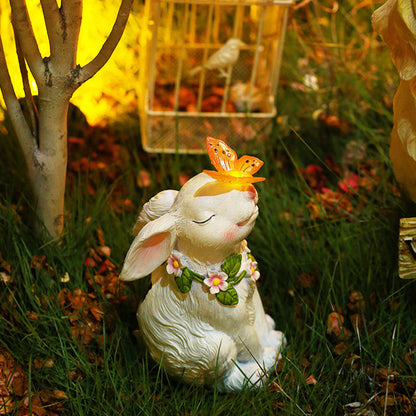 Rynx | Easter Solar Powered LED Rabbit Toy with Butterfly Outdoor Decor Garden Light