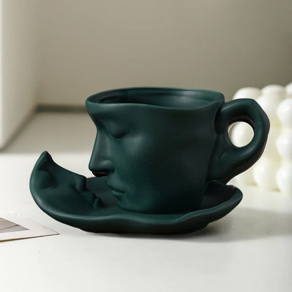 Rynx | Metal touching face, creative ceramic kiss coffee mug