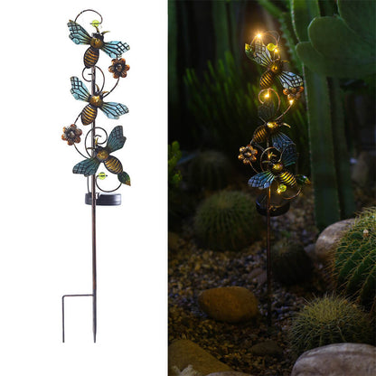 Rynx | GardenGlow Solar Garden Light | Metal Design | Butterfly, Dragonfly, Hummingbird | Landscape Lighting