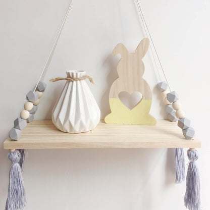 Rynx Colorful Beads Tassel Kids Room Wall Shelf