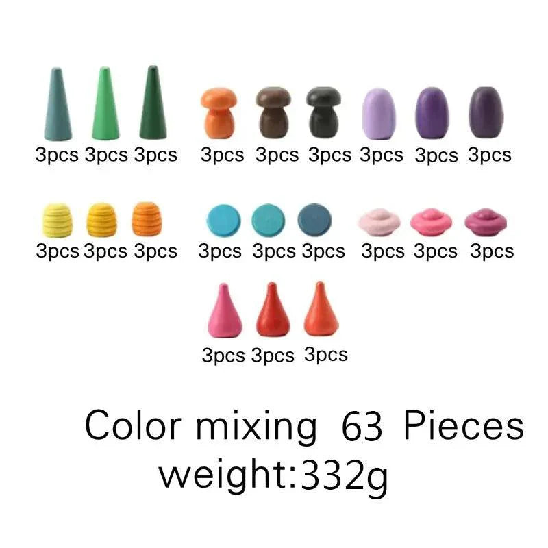 Rynx | Colorful Wooden Building Blocks Set for Creative Learning and Logical Development