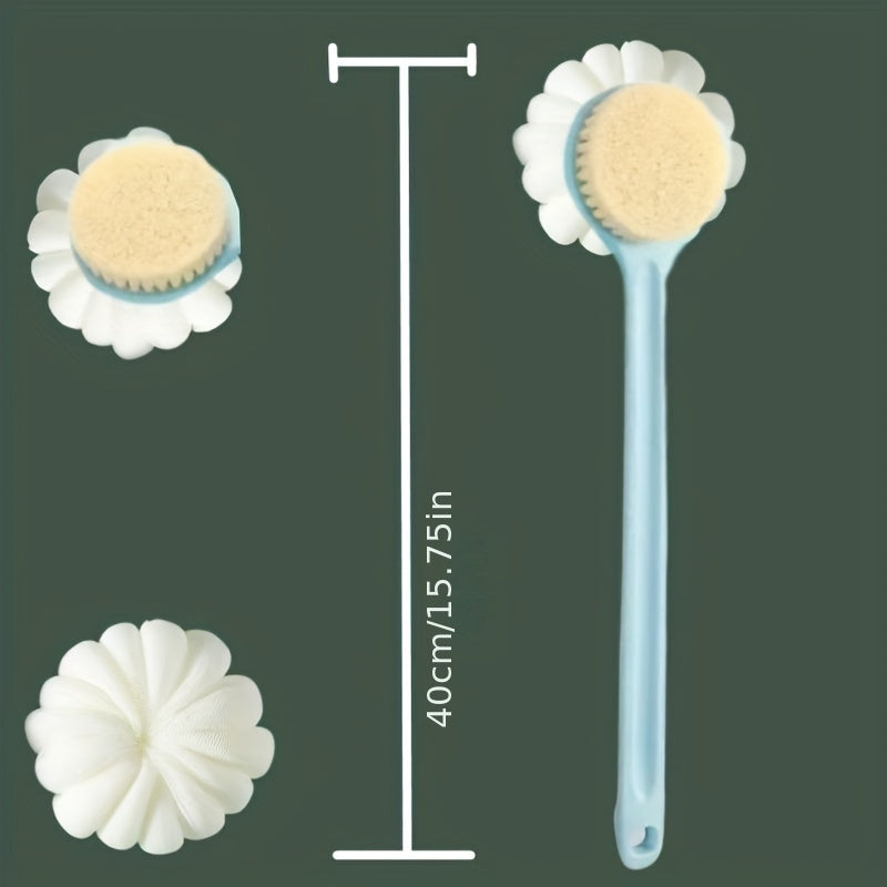Rynx | Soft Nylon Back Scrubber with Long Handle – Fragrance-Free, Battery-Free Bath and Shower Accessory