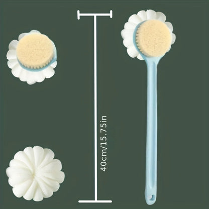 Rynx | Soft Nylon Back Scrubber with Long Handle – Fragrance-Free, Battery-Free Bath and Shower Accessory