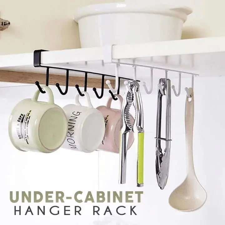 Rynx | Under-cabinet hook strip – space-saving kitchen storage with 6 hooks