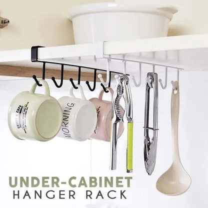 Rynx | Under-cabinet hook strip – space-saving kitchen storage with 6 hooks
