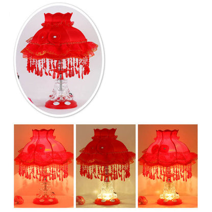 Rynx | Elarion Glow Table Lamp | European Design | Fabric Shade & Glass Base | Dimmable | Romantic Lighting