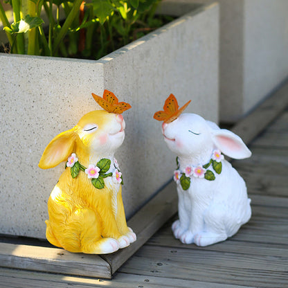 Rynx | Easter Solar Powered LED Rabbit Toy with Butterfly Outdoor Decor Garden Light