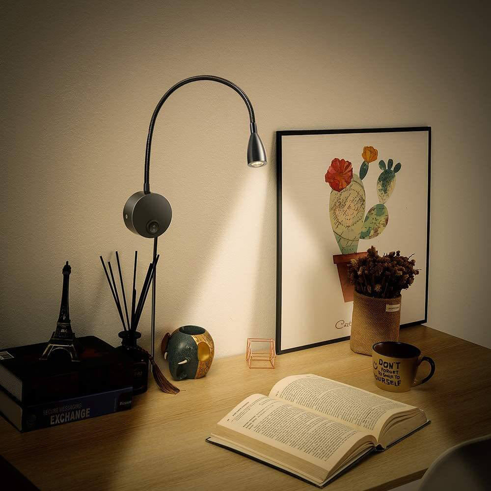 Rynx | Flexora Modern LED Reading Lamp | Rotatable Wall Spotlight | Flexible Arm | Perfect for Bedrooms & Offices