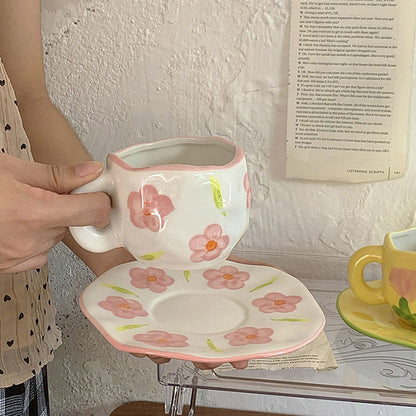Rynx Retro hand-painted cup and saucer set