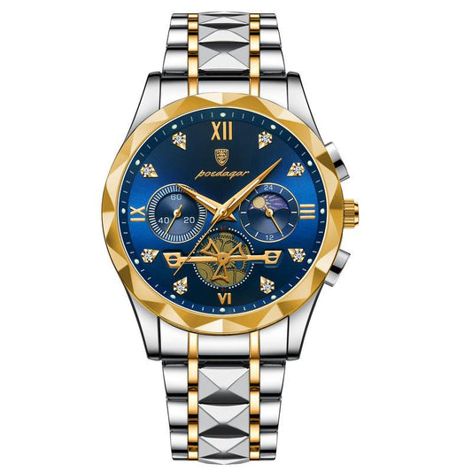 Rynx | Luxurious waterproof men's chronograph with stainless steel bracelet