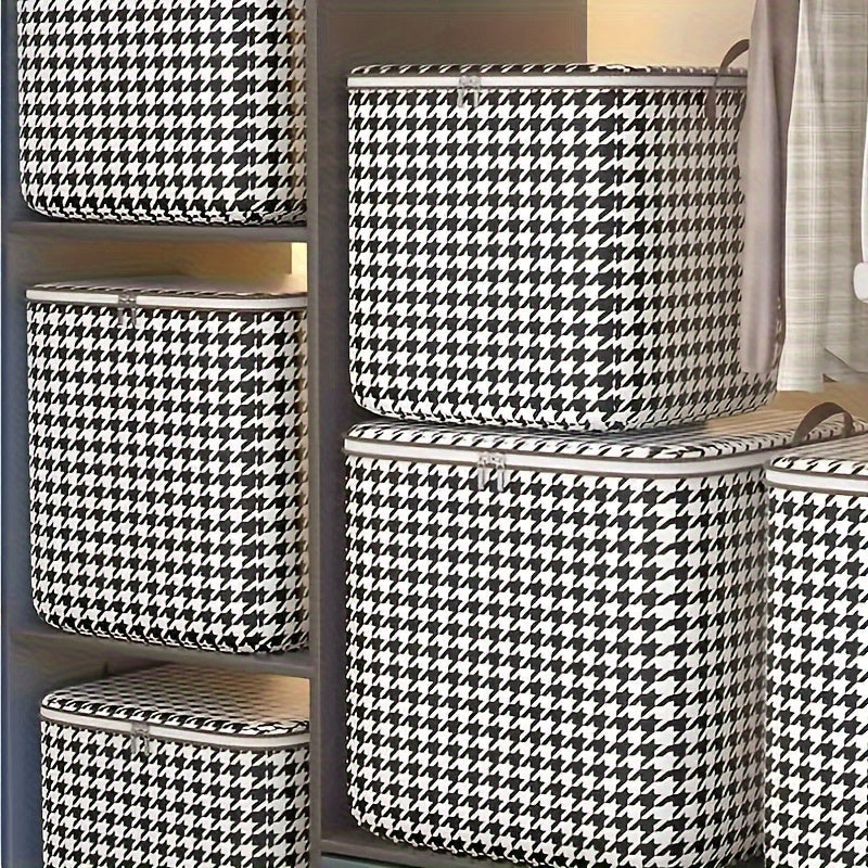 Rynx | Foldable Houndstooth Storage Bins with Handles
