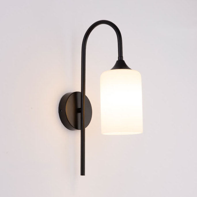 Rynx | GlintArc Wall Lamp | Minimalist Cylinder Glass Design | Flexible Arm | 1-Light Wall Light for Stylish Spaces