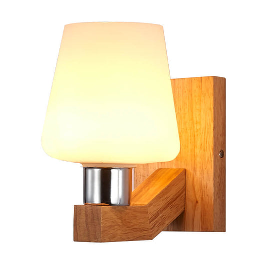 Rynx | Nordic Minimalist Wall Lamp with Glass and Wood