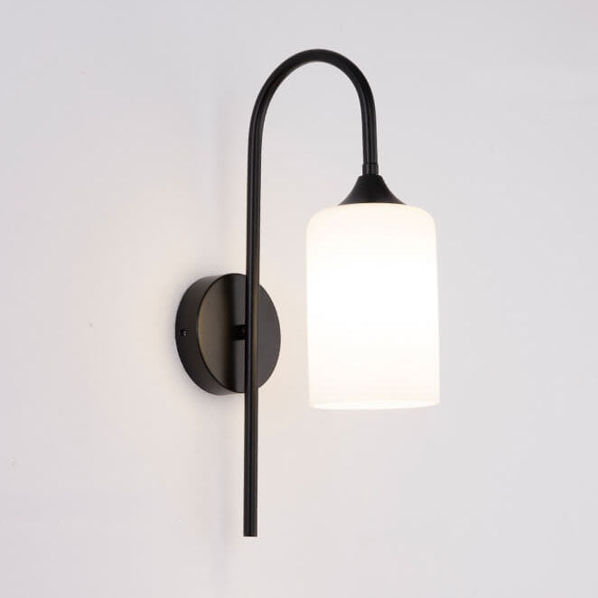 Rynx | GlintArc Wall Lamp | Minimalist Cylinder Glass Design | Flexible Arm | 1-Light Wall Light for Stylish Spaces