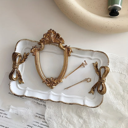 Rynx | VintageServe-Dessert Plate - Rectangular Harse Candy Bowl with Bow Button
