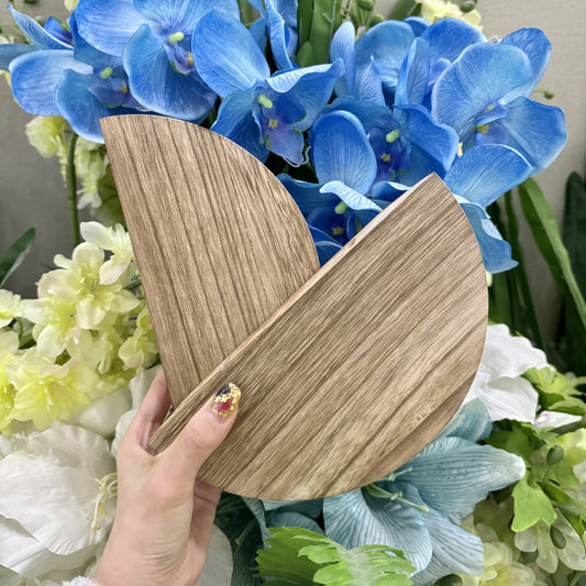 Rynx | WoodArc - Set with 2 Half-Round Wooden Floating Shelves for Wall Decoration and Storage