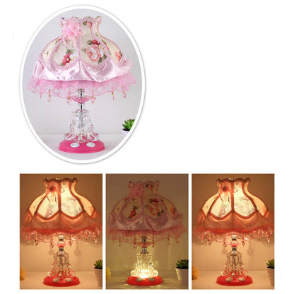 Rynx | Elarion Glow Table Lamp | European Design | Fabric Shade & Glass Base | Dimmable | Romantic Lighting