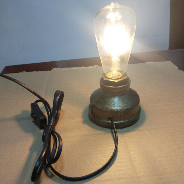 Rynx | Contemporary Industrial Steampunk Round Glass 1-Light Table Lamp for the Entertainment Room