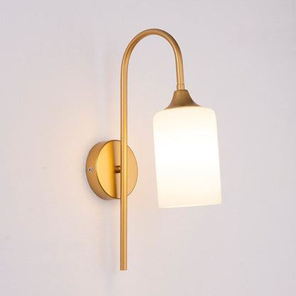 Rynx | GlintArc Wall Lamp | Minimalist Cylinder Glass Design | Flexible Arm | 1-Light Wall Light for Stylish Spaces