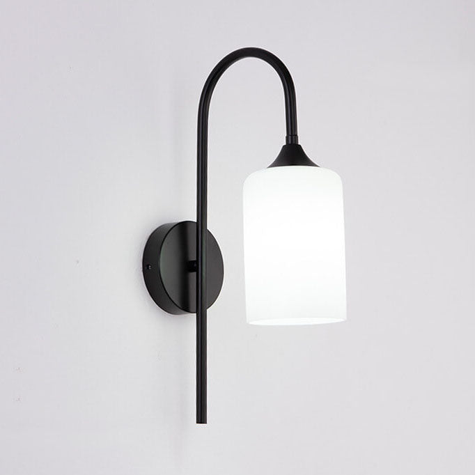 Rynx | GlintArc Wall Lamp | Minimalist Cylinder Glass Design | Flexible Arm | 1-Light Wall Light for Stylish Spaces