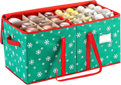Rynx | Large Christmas ornament storage container box with zipper closure