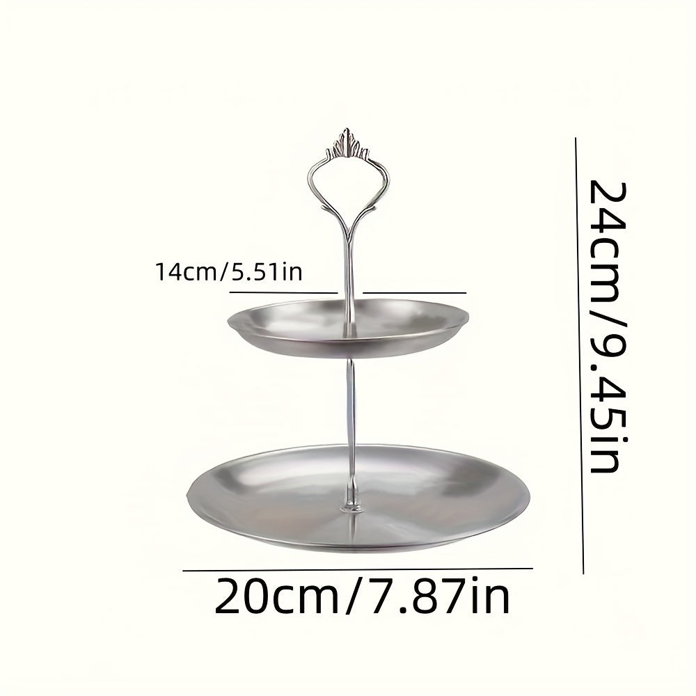 Rynx | SteelTower - 3-layer stainless steel cake stand | Serving platter for desserts and fruits