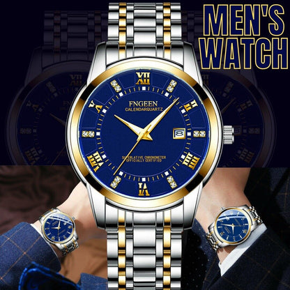 Rynx | Stainless Steel Watch For MEN Quartz Luminous Classic Watches For Dad Elder