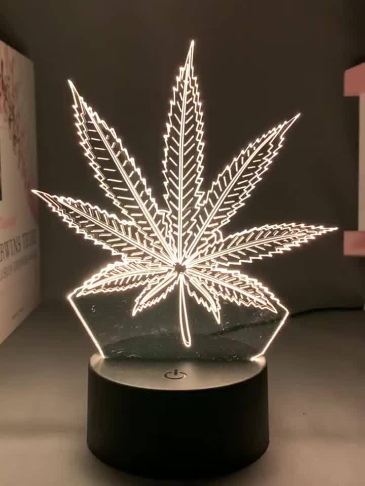 Rynx | Hemp Leaf - 3D Night Lamp Acrylic Table Lamp