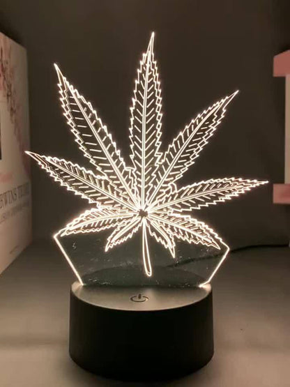 Rynx | Hemp Leaf - 3D Night Lamp Acrylic Table Lamp