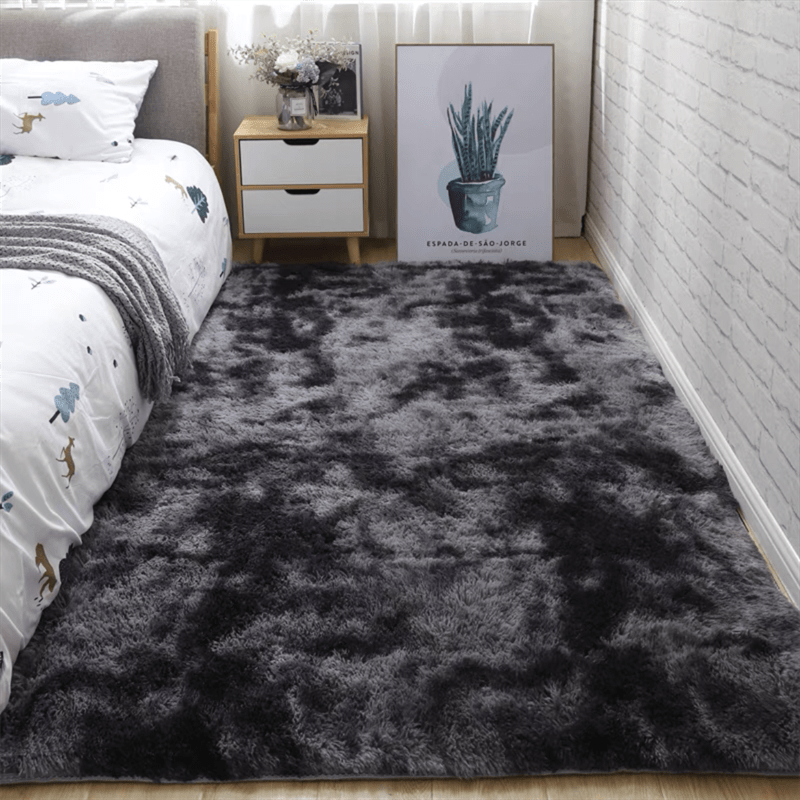 Rynx | 1pc Soft Plush Area Rug - Non-Slip Fuzzy Shaggy Bedside Carpet, Tie-Dyed Living Room Rug, Pet Friendly, Bedroom and Home Decor