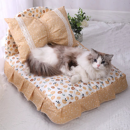 Rynx | Cute Bow Cat and Dog Bed with Removable Cushion Safe