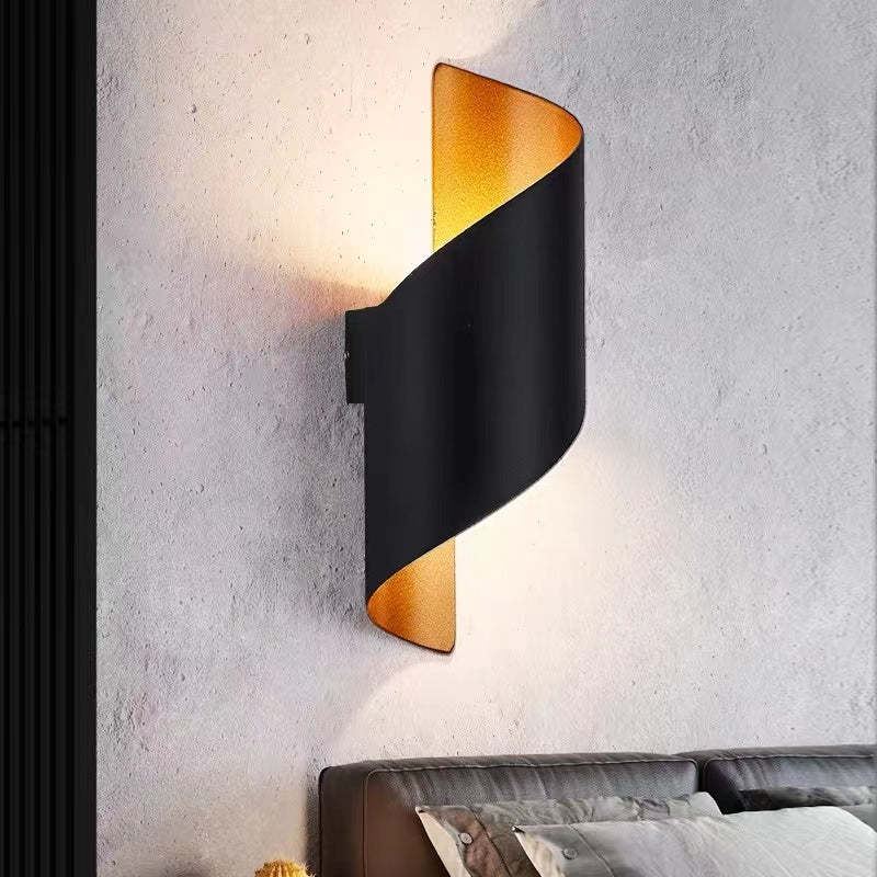Rynx | Orr Modern LED Wall Lamp, Spiral, Indoor, White/Black, Metal