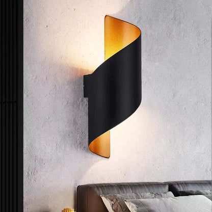 Rynx | Orr Modern LED Wall Lamp, Spiral, Indoor, White/Black, Metal
