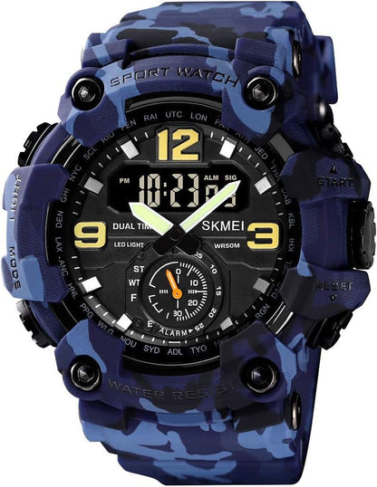 Rynx | Men's multifunctional large face sports watch, waterproof shockproof camouflage series