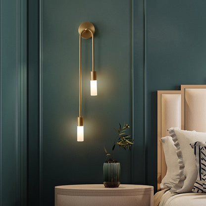 Rynx | Meza Modern LED Wall Lamp, 2-Light, Stick, Gold, Living Room