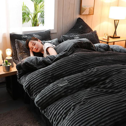 RYNX | Thick Corduroy Velvet Bedding Set