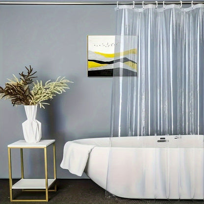Rynx | Heavy-Duty Clear PEVA Shower Curtain Liner - Soap Scum and Mildew Resistant, Hooks Included for Home and Kitchen
