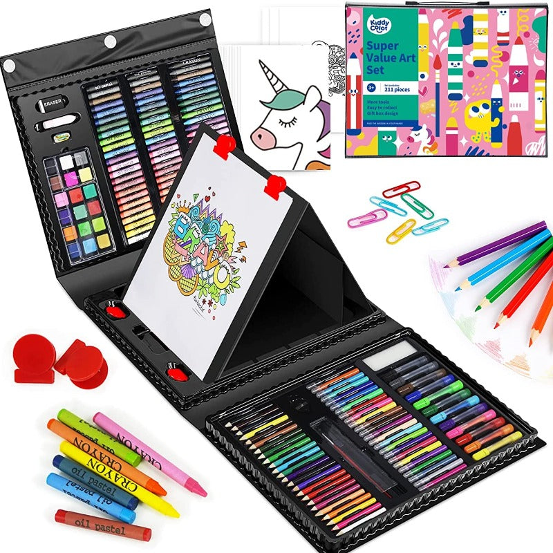 Rynx | 211pcs Children's Art Supply Set with Folding Easel