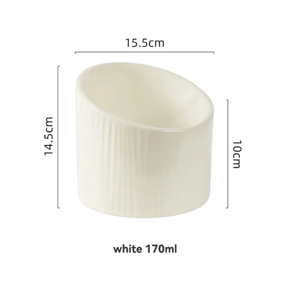 Rynx | Elevated Ceramic Bevel Bowl for Cats and Dogs - Protects Cervical Spine