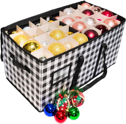 Rynx | Large Christmas ornament storage container box with zipper closure