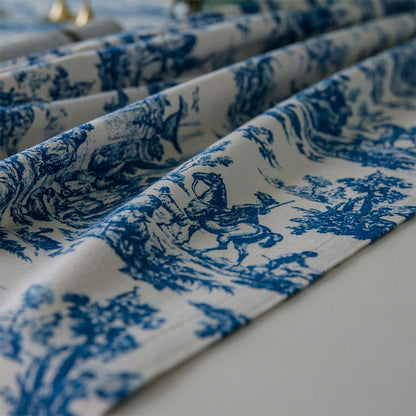 Rynx | Blue White Painted Tablecloth