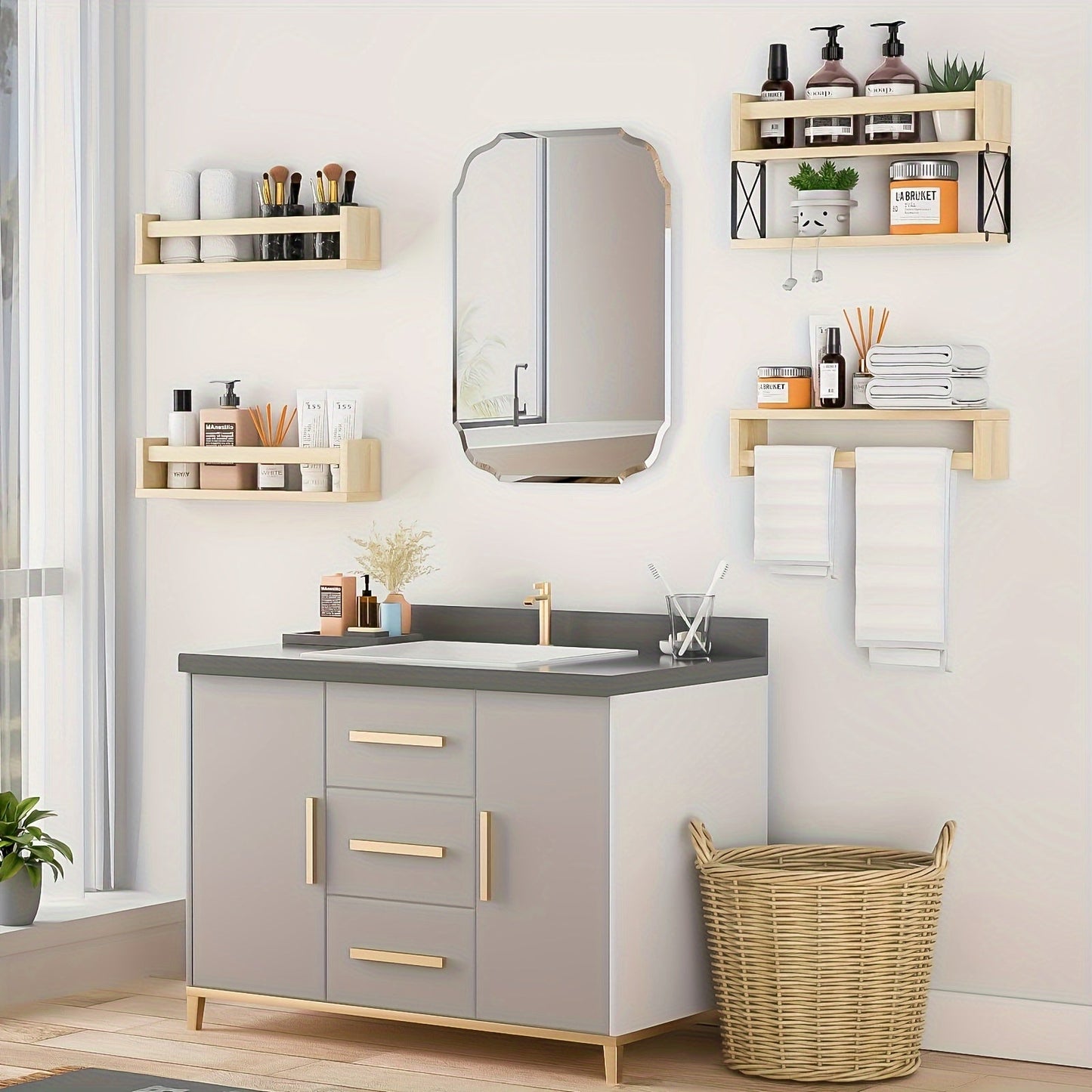 Rynx | FloatShelf - Floating Wood Bookshelf for Living Room Decor